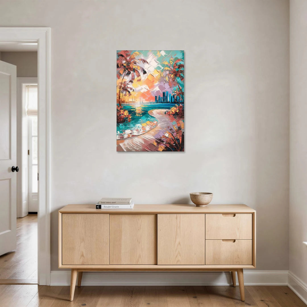 Miami Tropical Paradise - Canvas Wall Art - Coffee Table - 24x36