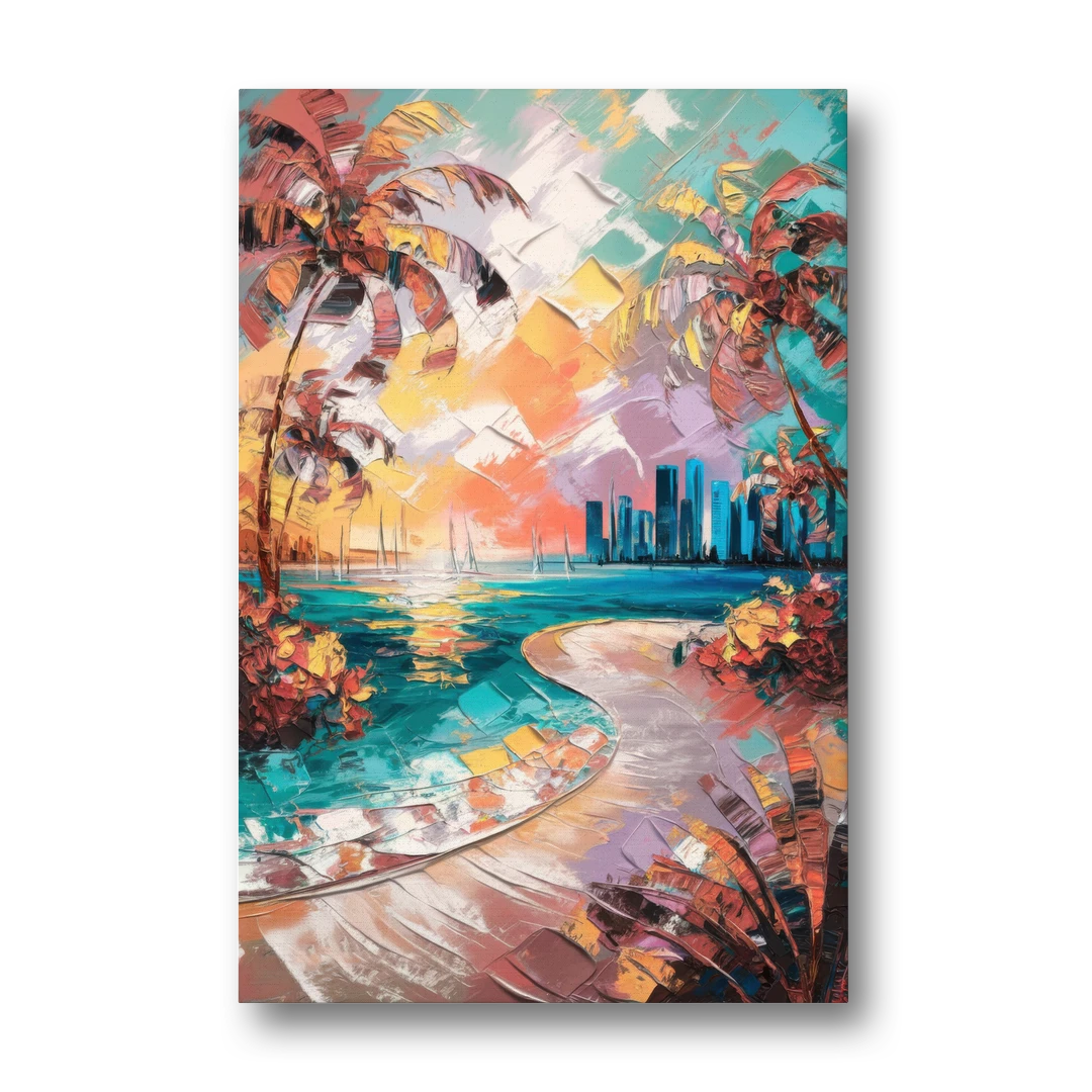 Miami Tropical Paradise - Canvas Wall Art - Front