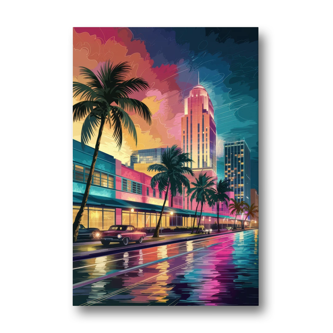 Miami Vibrant Colors - Canvas Wall Art - Front