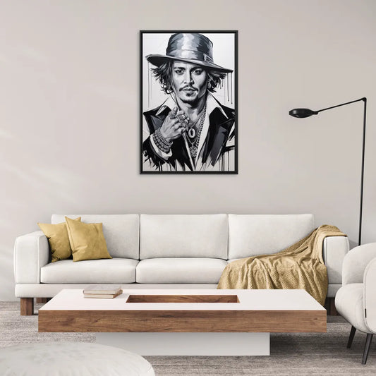 Midnight Voyage 2.0 - Living Room Black Frame Canvas