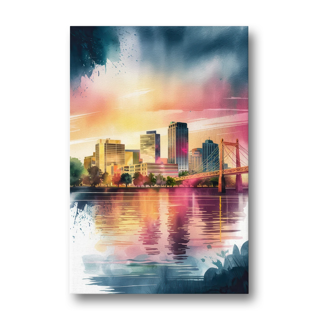 Milwaukee Cityscape Beauty - Canvas Wall Art - Front