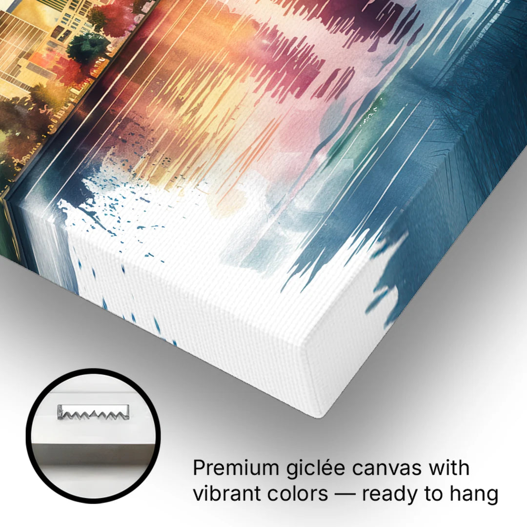 Milwaukee Cityscape Beauty - Canvas Wall Art - Gallery Wrap Corner