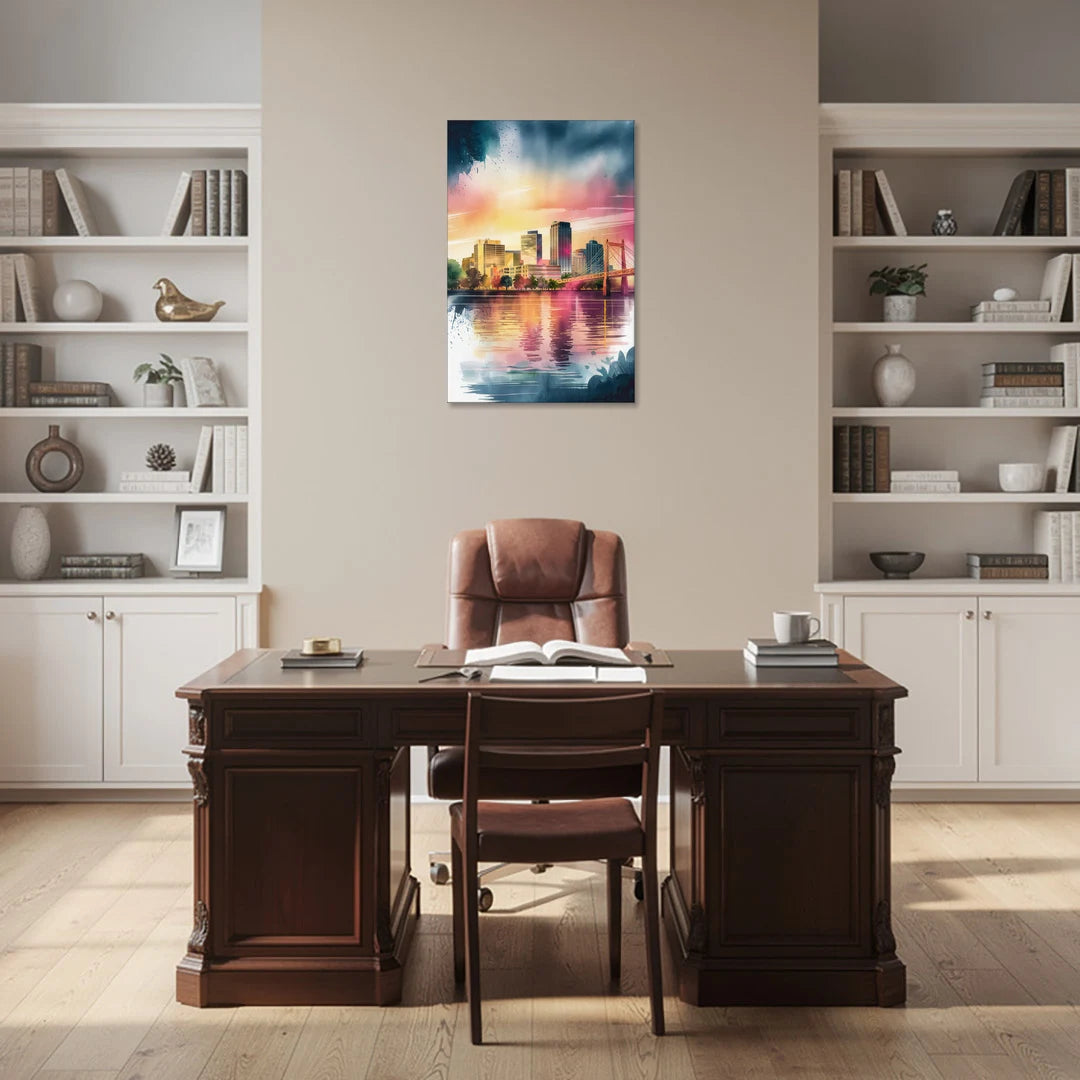 Milwaukee Cityscape Beauty - Canvas Wall Art - Office - 24x36