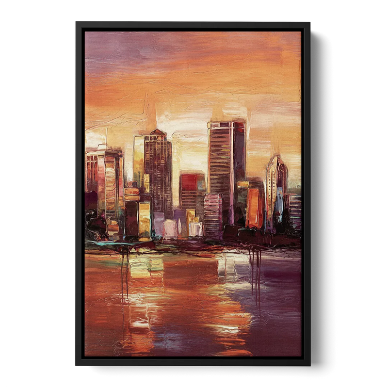 Milwaukee Downtown Skyline Front - Black Canvas Wall Art