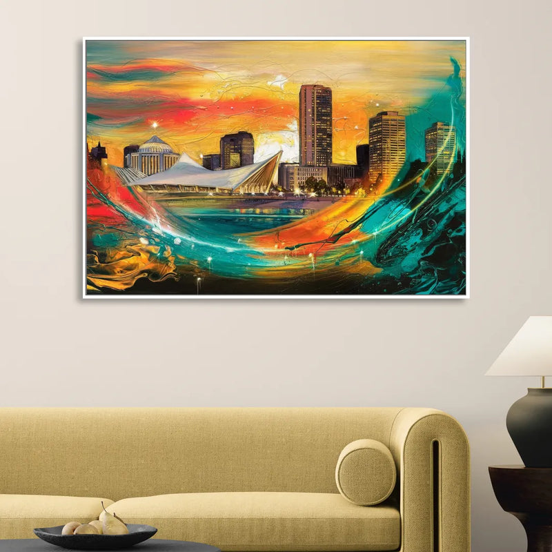 Milwaukee Festival Spirit Living Room - White Canvas Wall Art