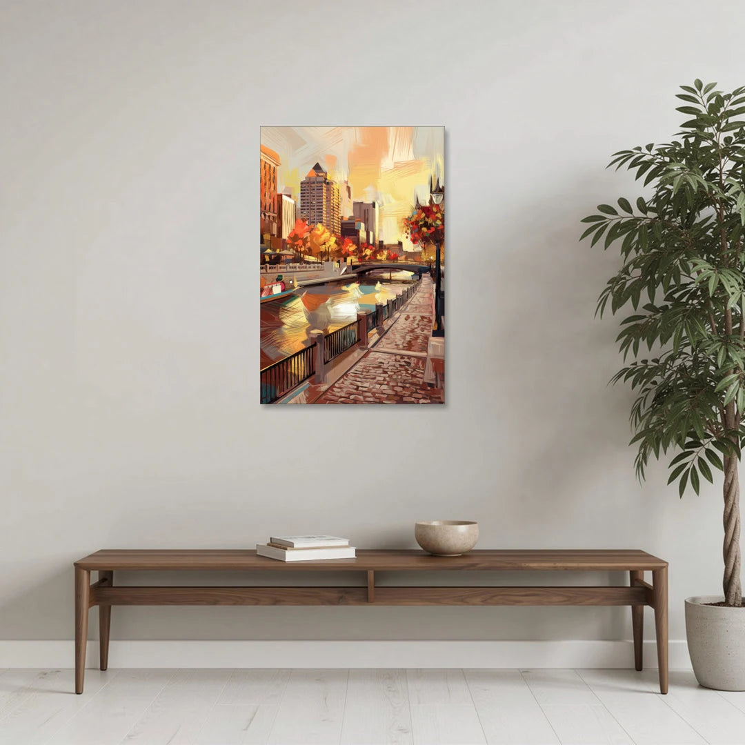 Milwaukee Riverwalk Views - Canvas Wall Art - Coffee Table - 24x36