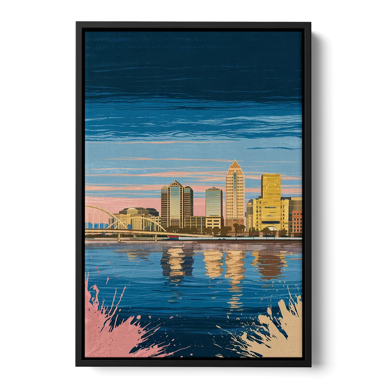 Milwaukee Wisconsin Charm Front - Black Canvas Wall Art