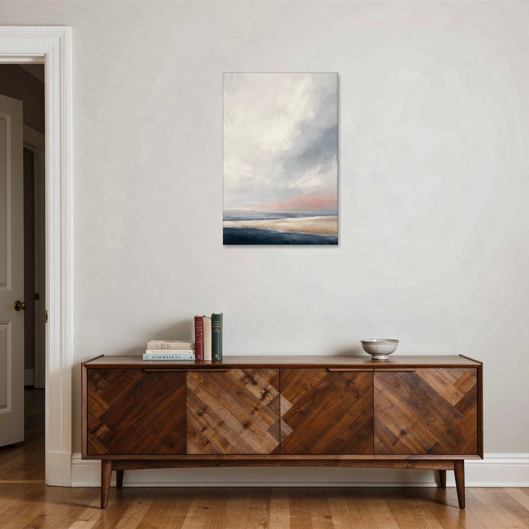 Minimalist Abstract Chalk Sky Over a Sandbar - Canvas Wall Art - Coffee Table - 24x36