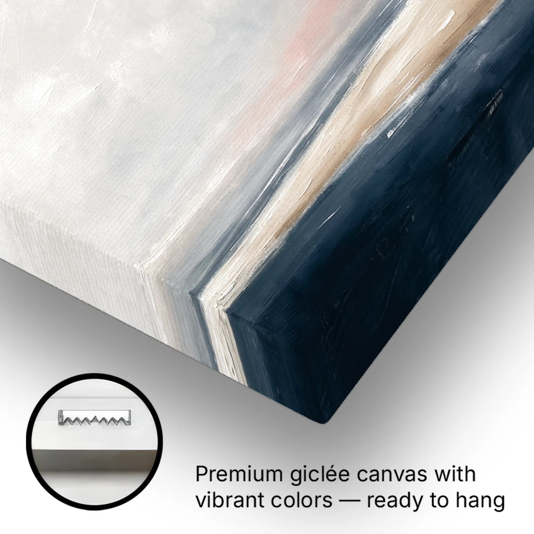 Minimalist Abstract Chalk Sky Over a Sandbar - Canvas Wall Art - Gallery Wrap Corner