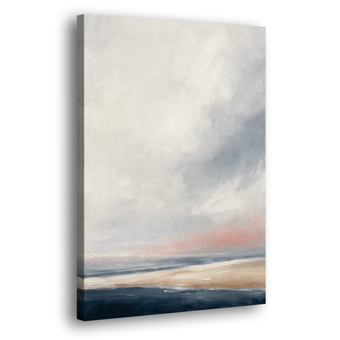 Minimalist Abstract Chalk Sky Over a Sandbar - Canvas Wall Art
