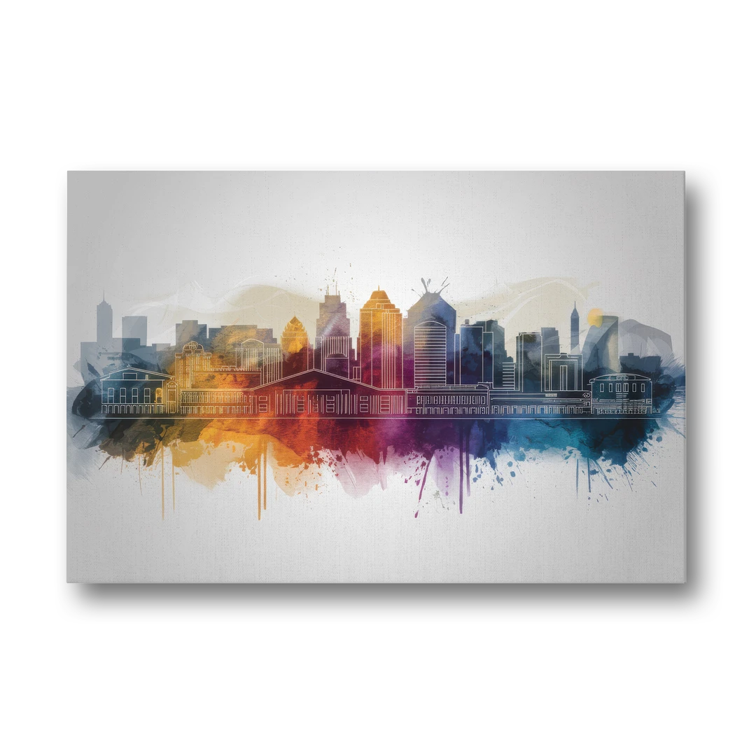 Minneapolis Downtown Cityscape - Canvas Wall Art - Front