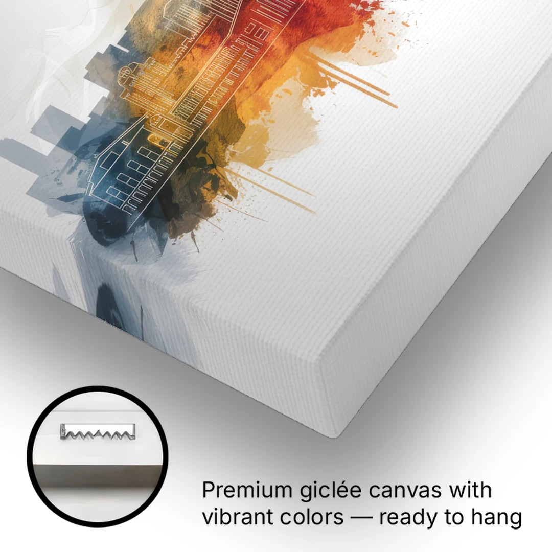 Minneapolis Downtown Cityscape - Canvas Wall Art - Gallery Wrap Corner