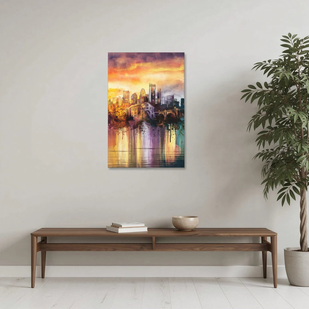 Minneapolis Historic Mill District - Canvas Wall Art - Coffee Table - 24x36