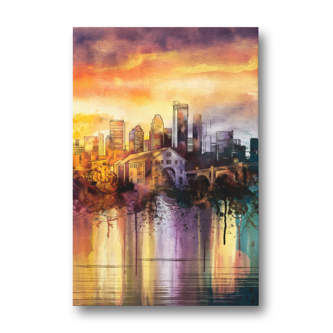 Minneapolis Historic Mill District - Canvas Wall Art - Front
