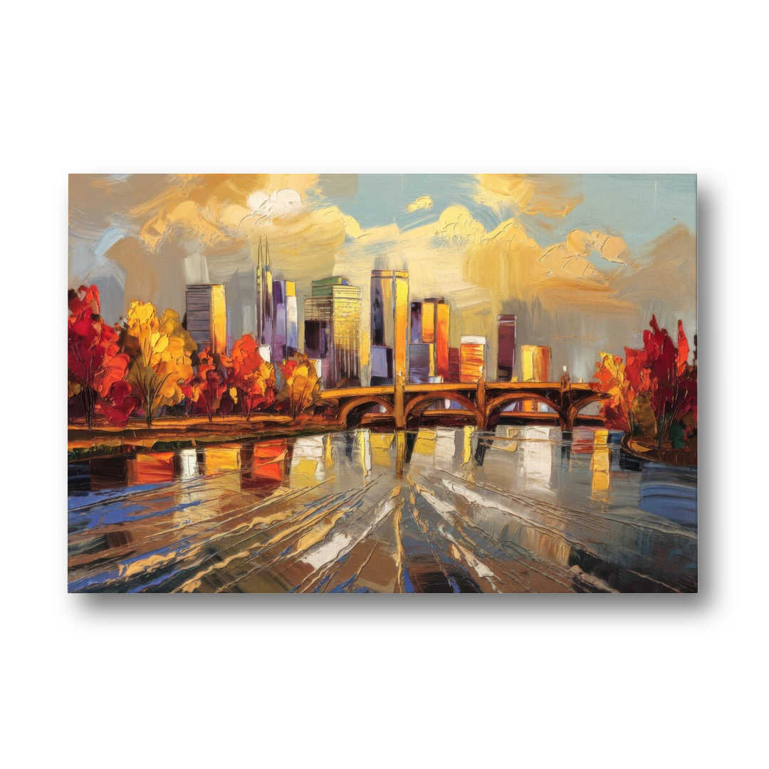 Minneapolis Mississippi River View - Canvas Wall Art - Front