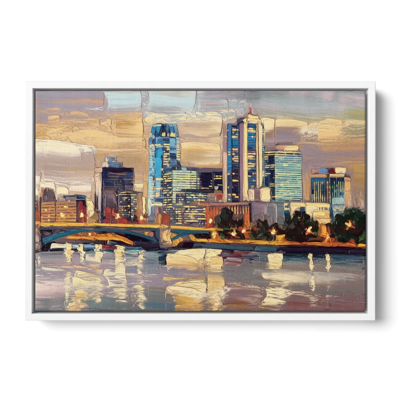 Minneapolis Modern Architectural Beauty Front - White Canvas Wall Art