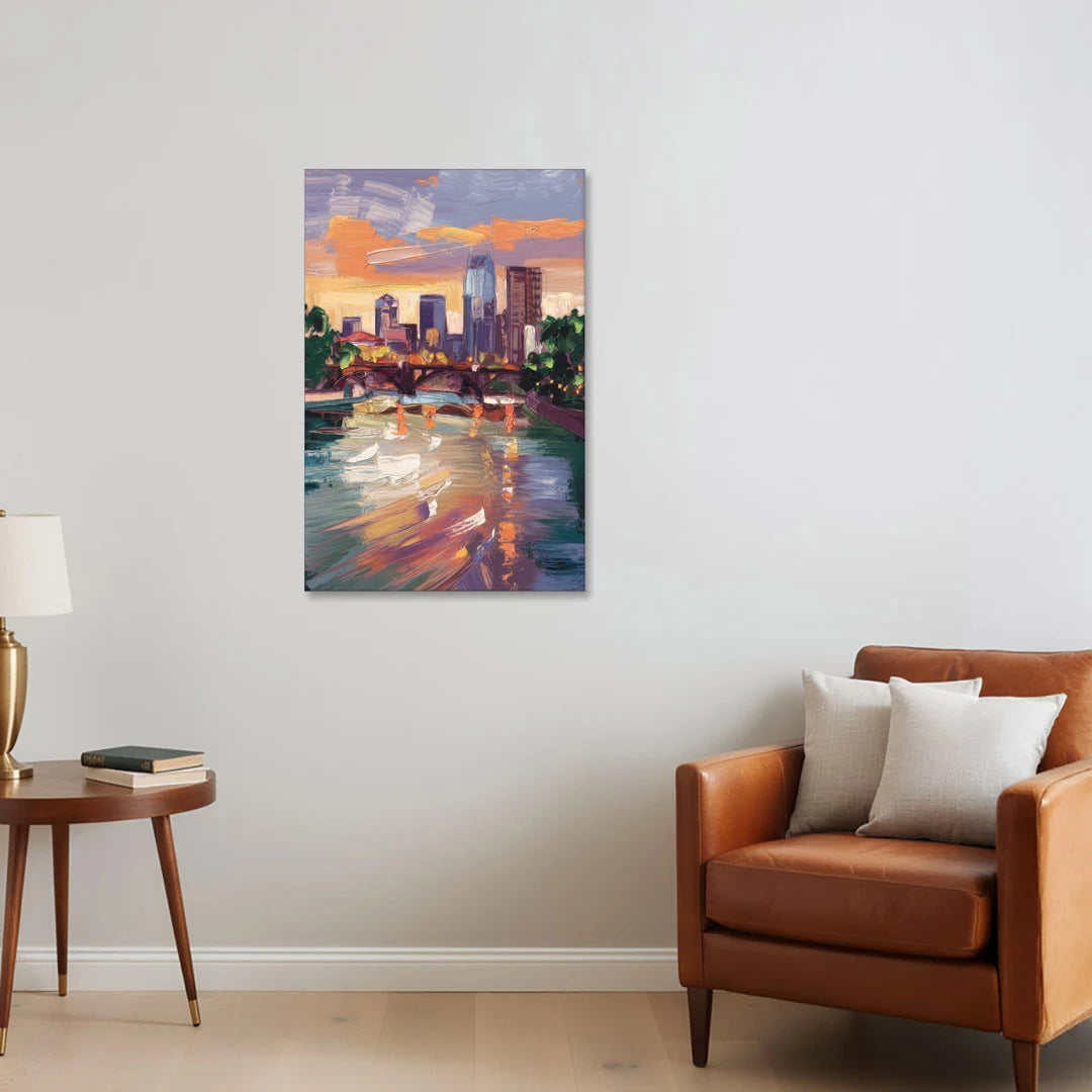Minneapolis Scenic Riverfront - Canvas Wall Art - Sofa - 24x36