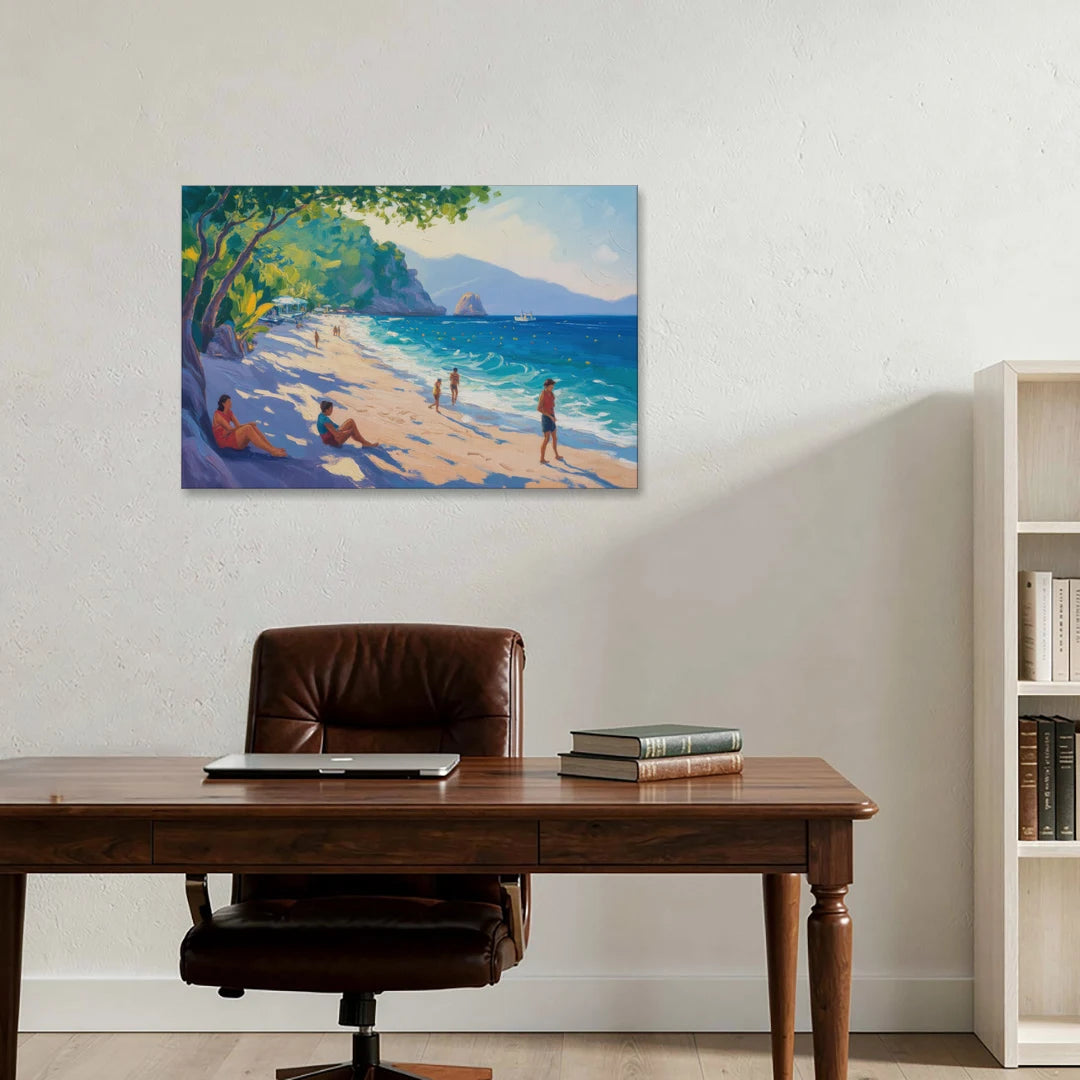 Mismaloya Beach View - Canvas Wall Art - Office - 36x24