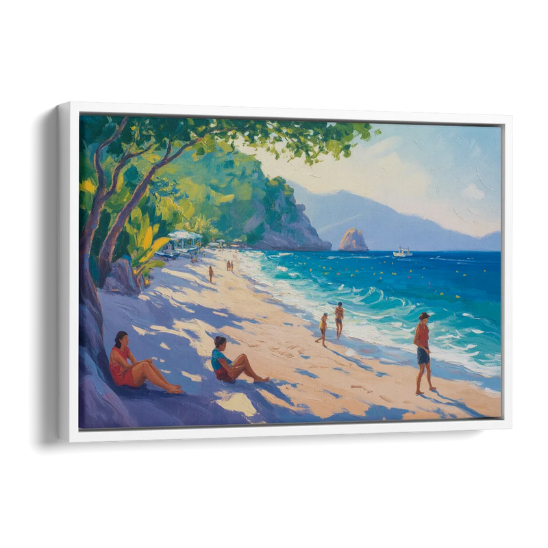 Mismaloya Beach View Side - White Canvas Wall Art
