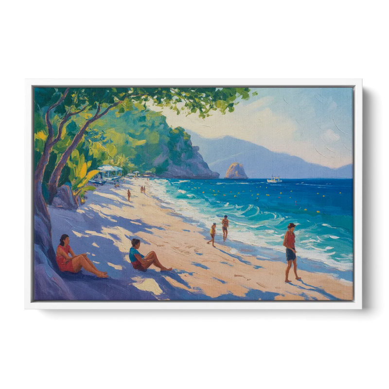 Mismaloya Beach View Front - White Canvas Wall Art