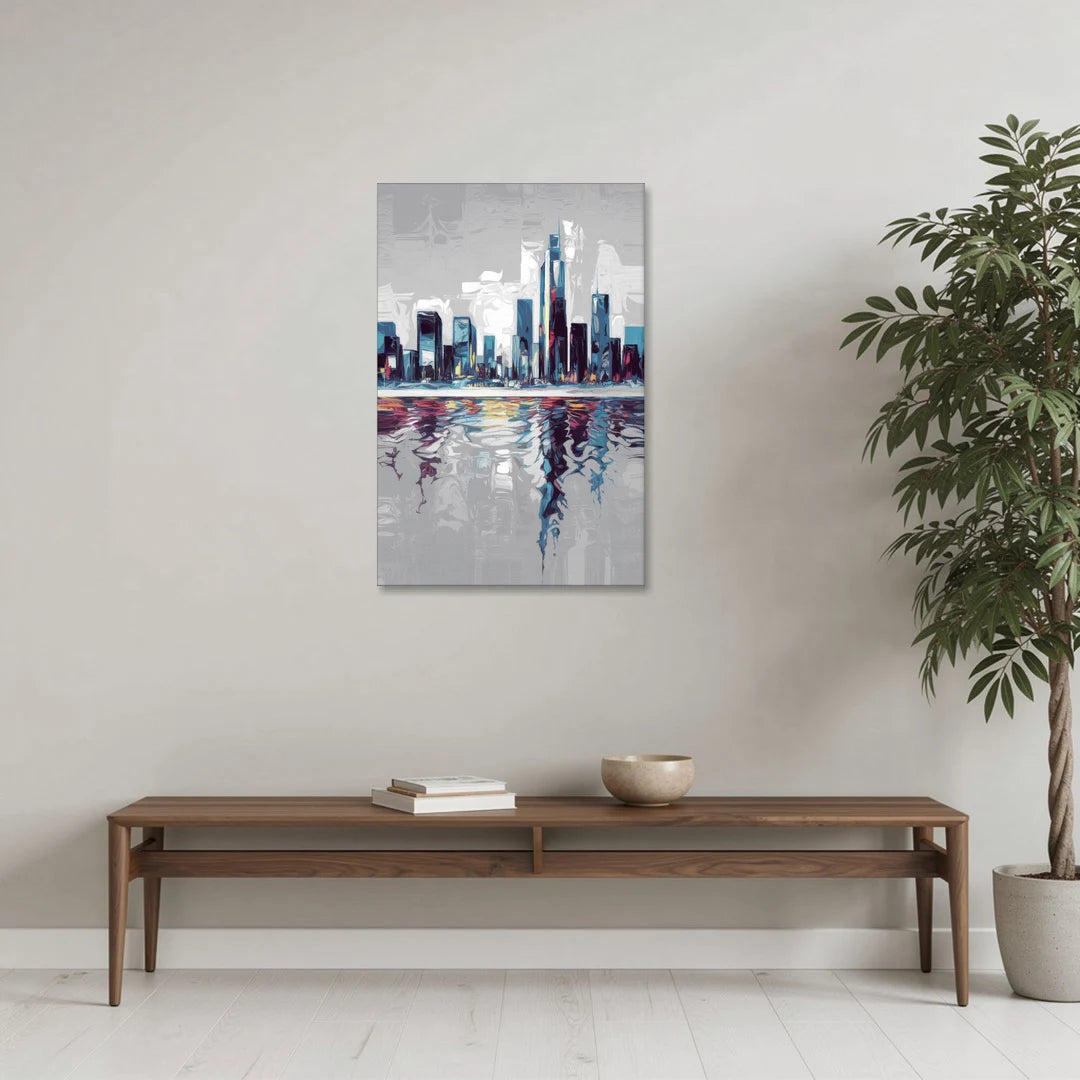 Mobile Abstract Cityscape - Canvas Wall Art - Coffee Table - 24x36