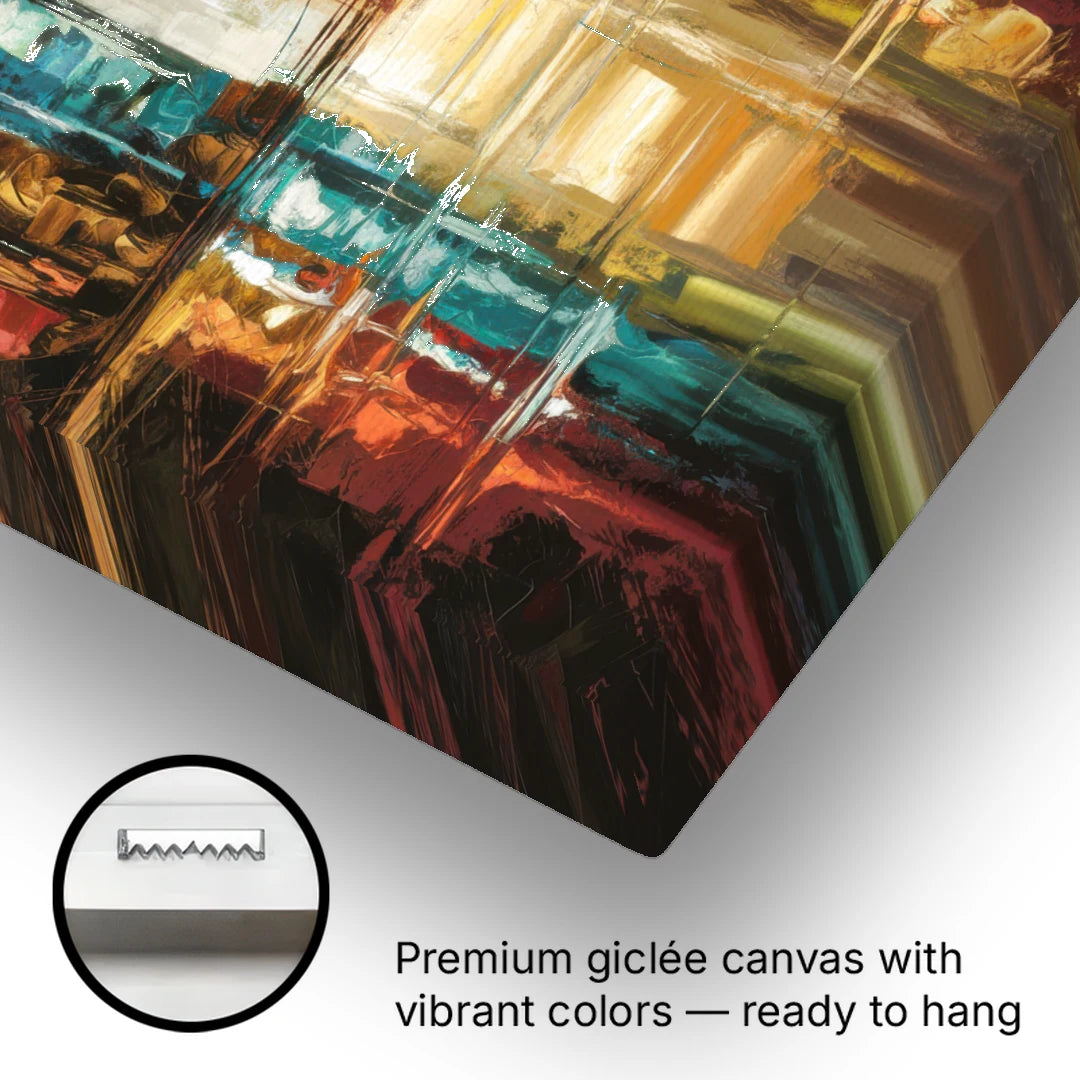 Mobile Abstract Cityscape Modern - Canvas Wall Art - Gallery Wrap Corner