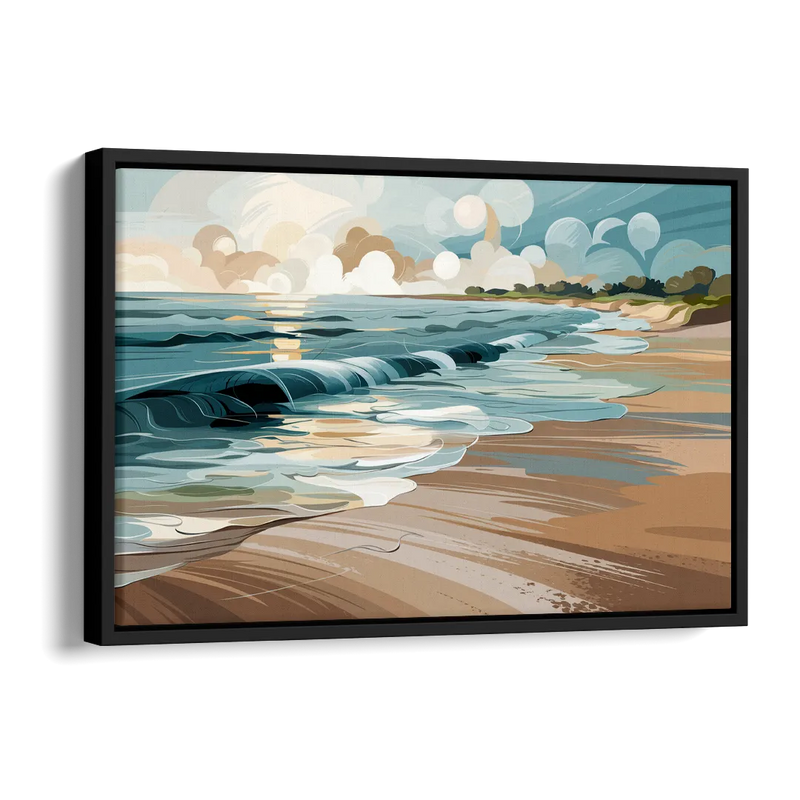 Mobile Coastal Vibes Side - Black Canvas Wall Art