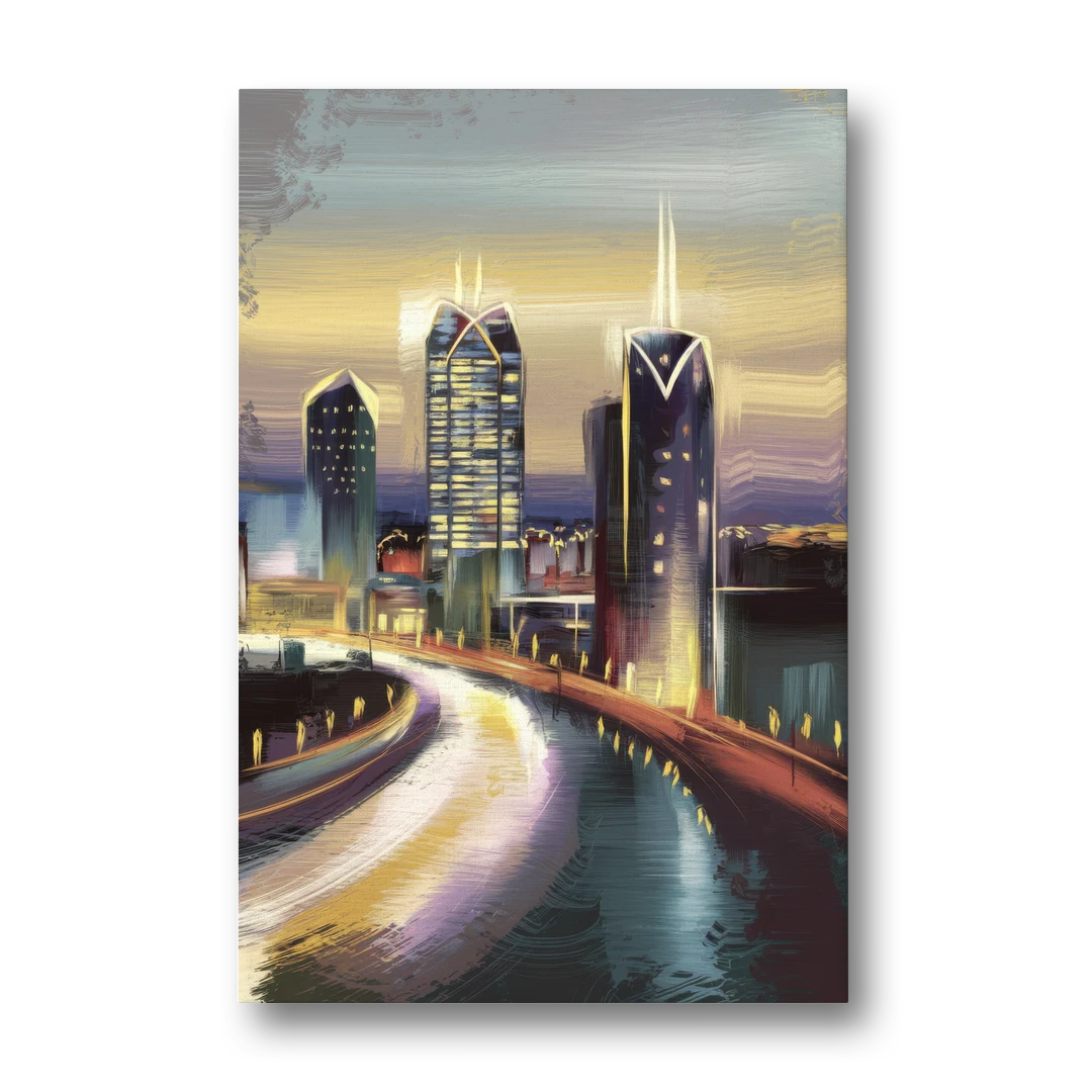 Mobile Downtown Aesthetic - Canvas Wall Art - Front