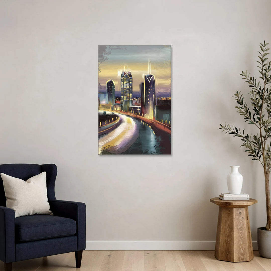 Mobile Downtown Aesthetic - Canvas Wall Art - Sofa - 24x36