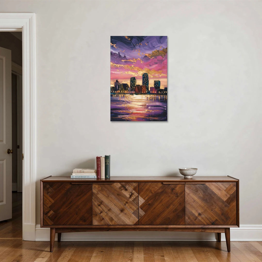 Mobile Skyline Sunset - Canvas Wall Art - Coffee Table - 24x36