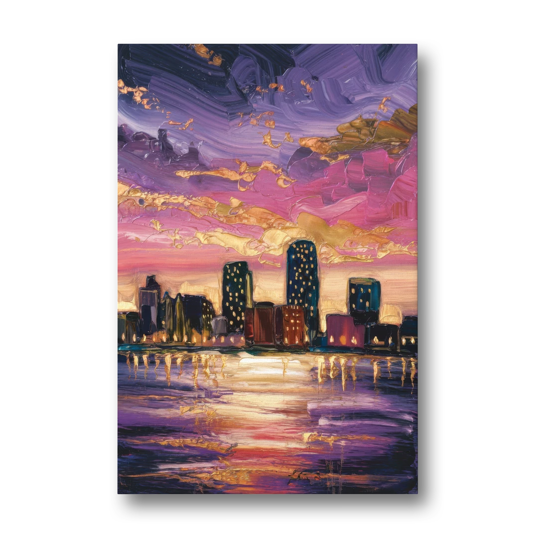 Mobile Skyline Sunset - Canvas Wall Art - Front
