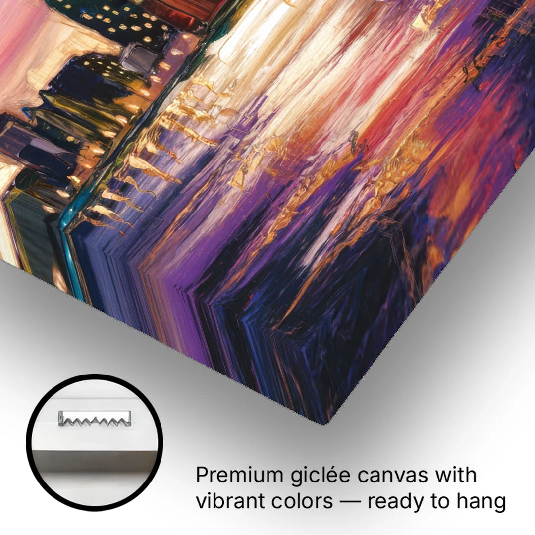 Mobile Skyline Sunset - Canvas Wall Art - Gallery Wrap Corner