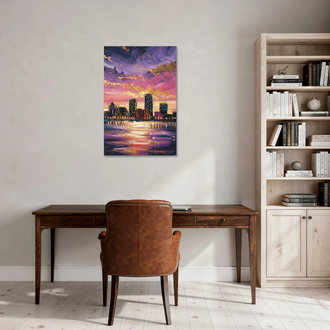 Mobile Skyline Sunset - Canvas Wall Art - Office - 24x36