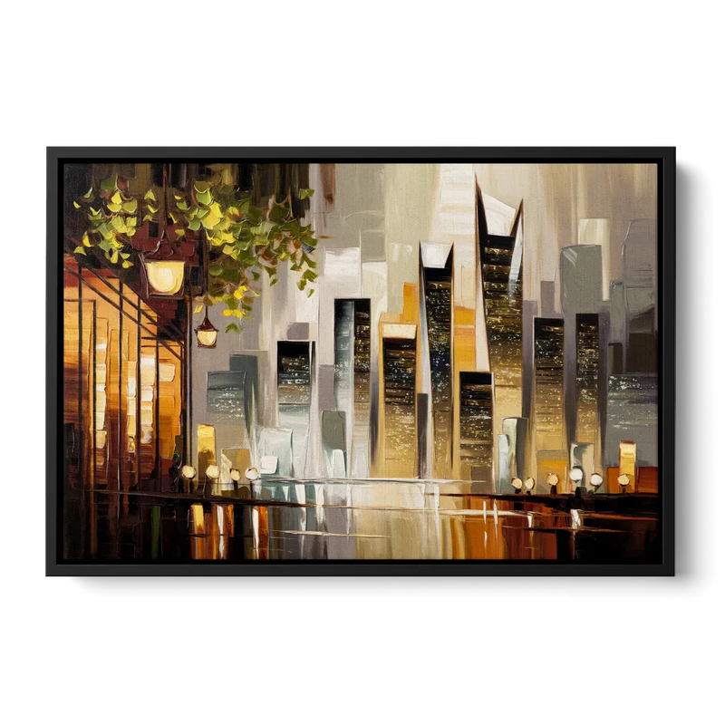 Mobile Urban Charm Front - Black Canvas Wall Art
