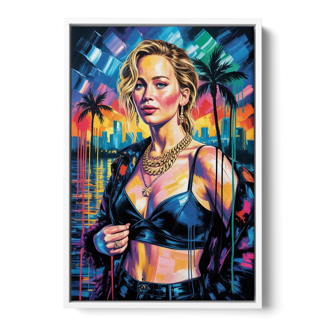 Mocking Flame 2.0 - White Frame Canvas