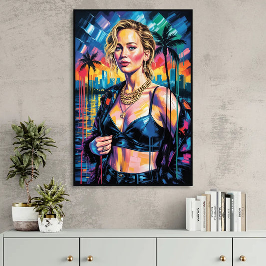 Mocking Flame 2.0 Living Room - Black Canvas Wall Art