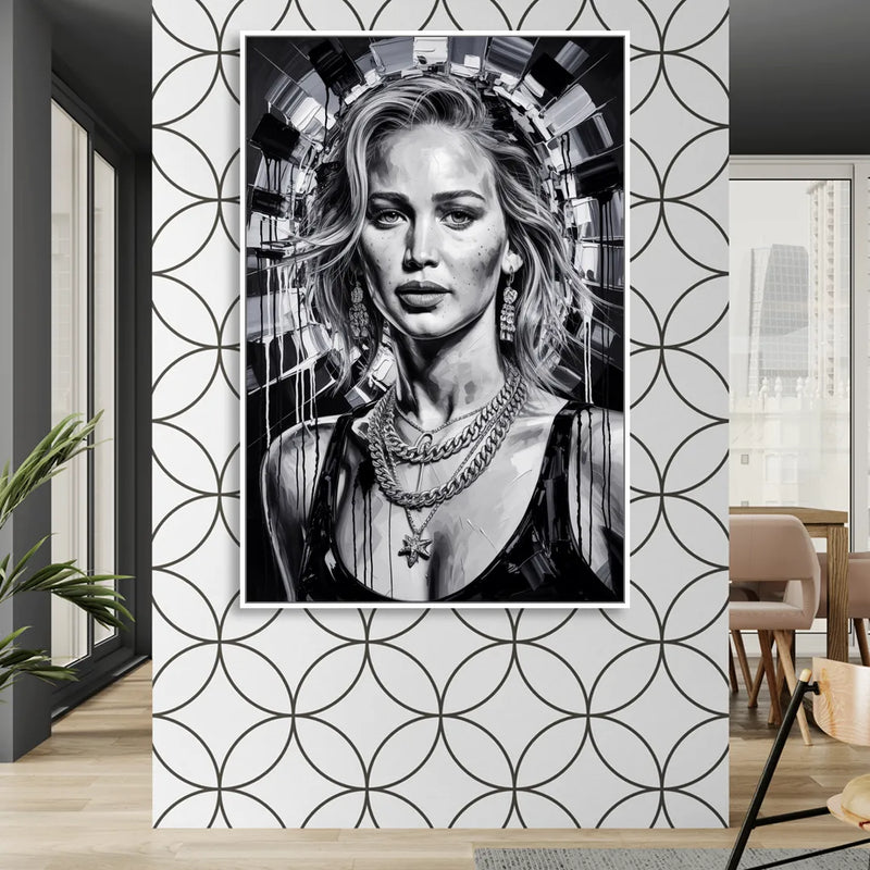 Mocking Flame 3.0 Living Room - White Canvas Wall Art
