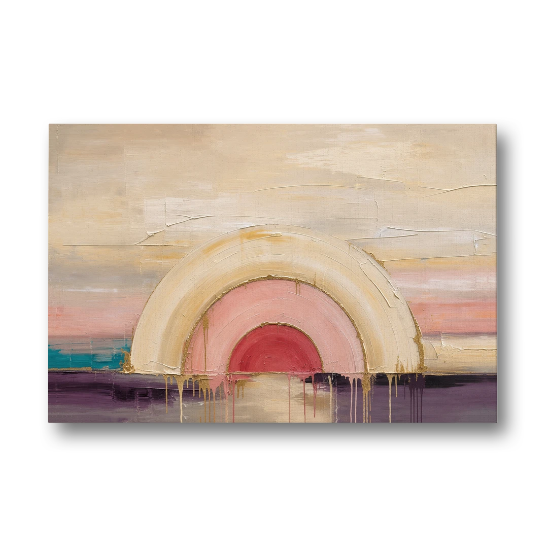 Modern Neutral Nested Blush Arches - Canvas Wall Art - Front