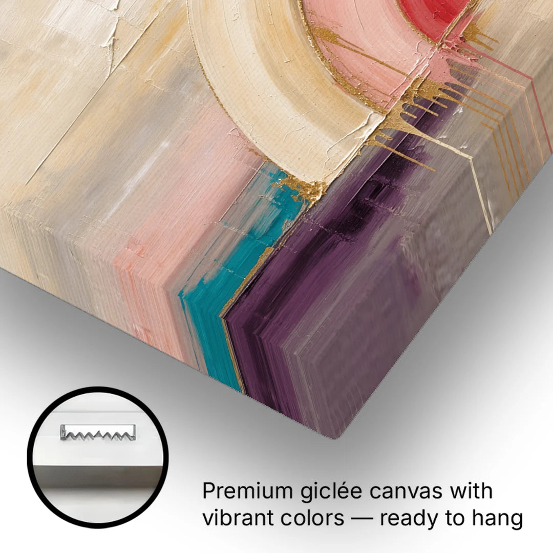 Modern Neutral Nested Blush Arches - Canvas Wall Art - Gallery Wrap Corner