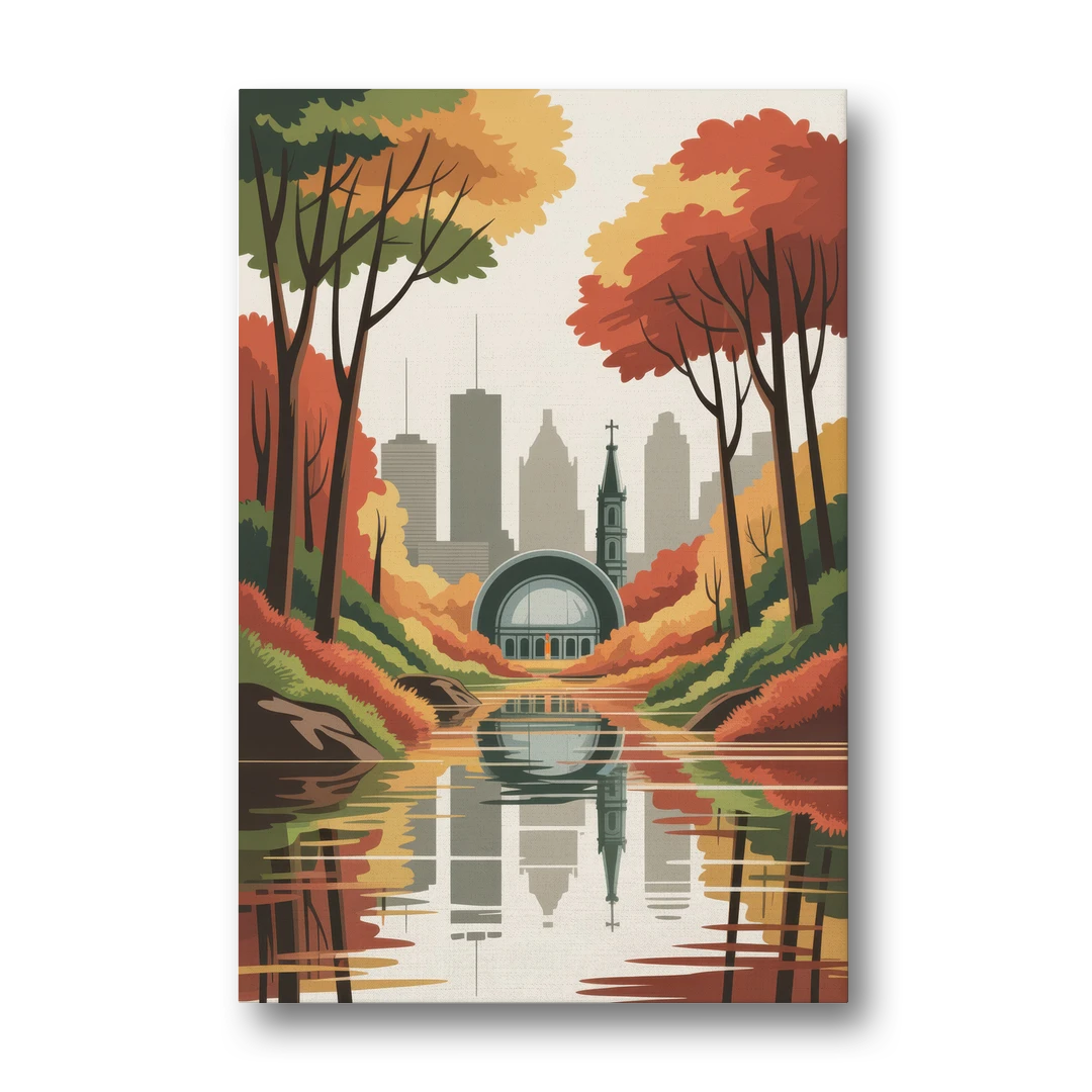 Montreal Autumn Foliage - Canvas Wall Art - Front