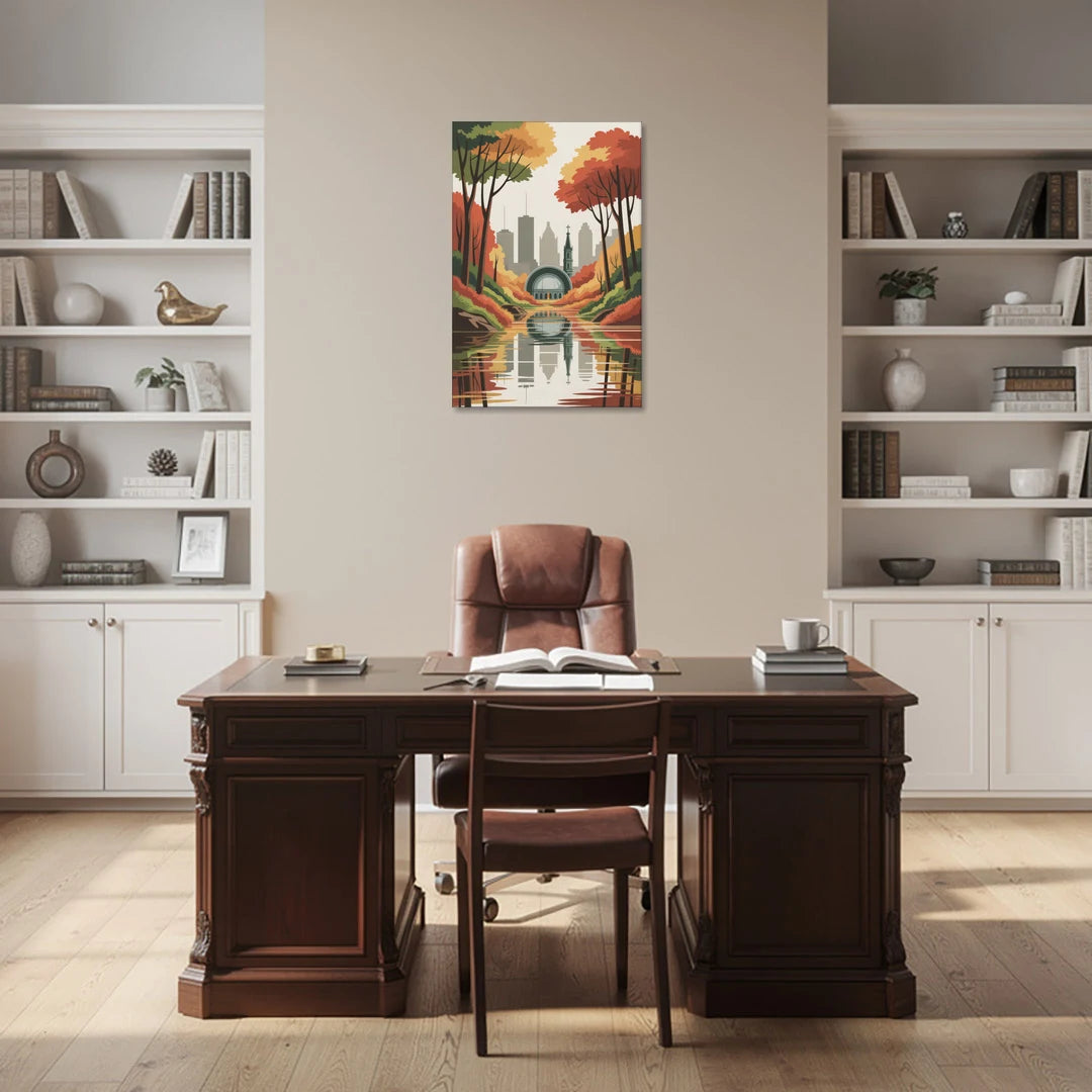 Montreal Autumn Foliage - Canvas Wall Art - Office - 24x36