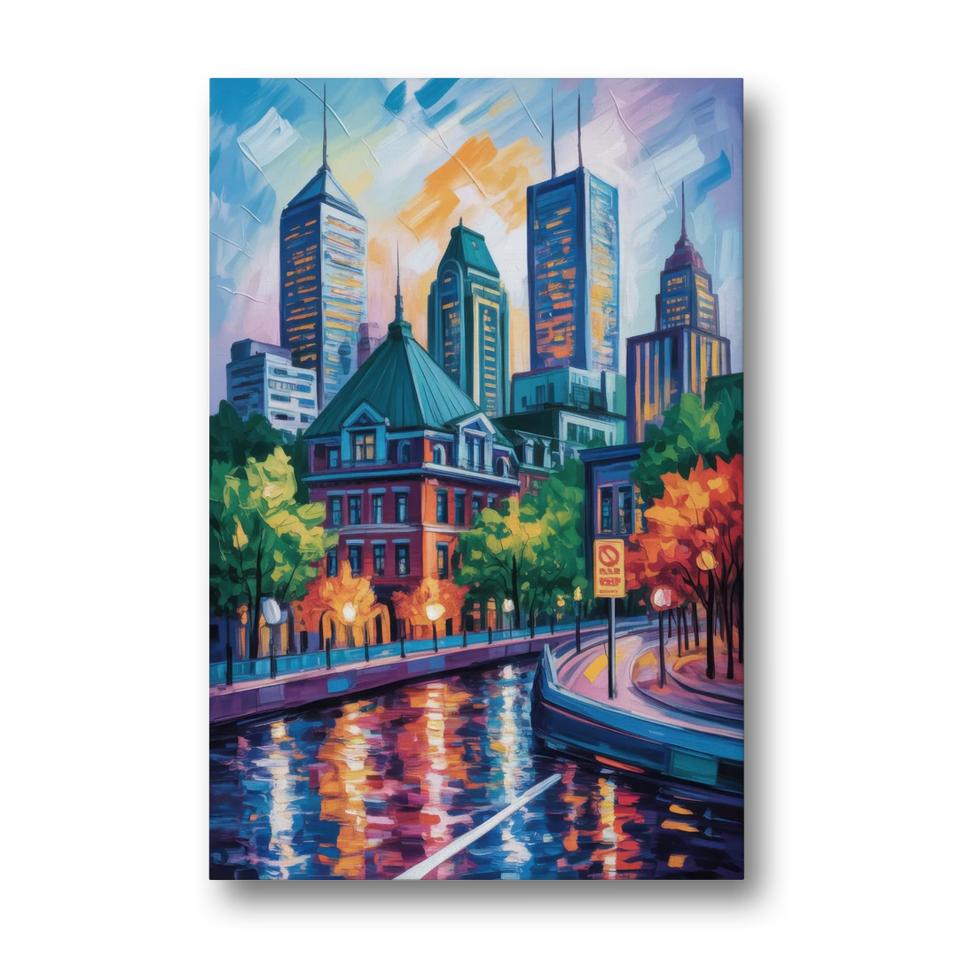 Montreal Cityscape - Canvas Wall Art - Front