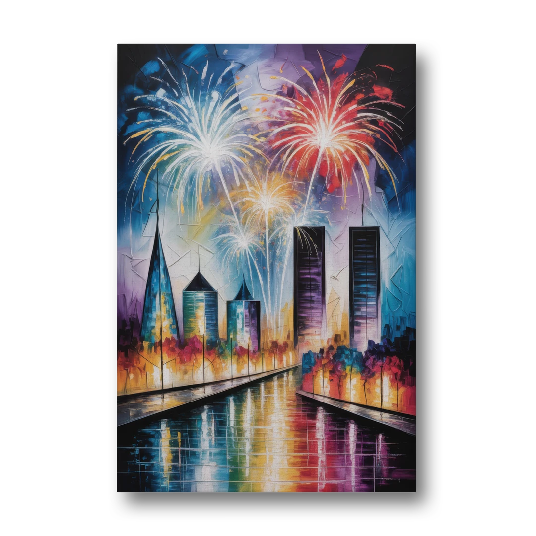 Montreal Fireworks Festival - Canvas Wall Art - Front