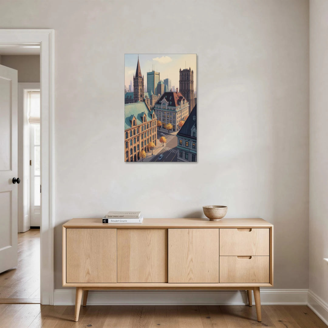 Montreal Historic Buildings - Canvas Wall Art - Coffee Table - 24x36