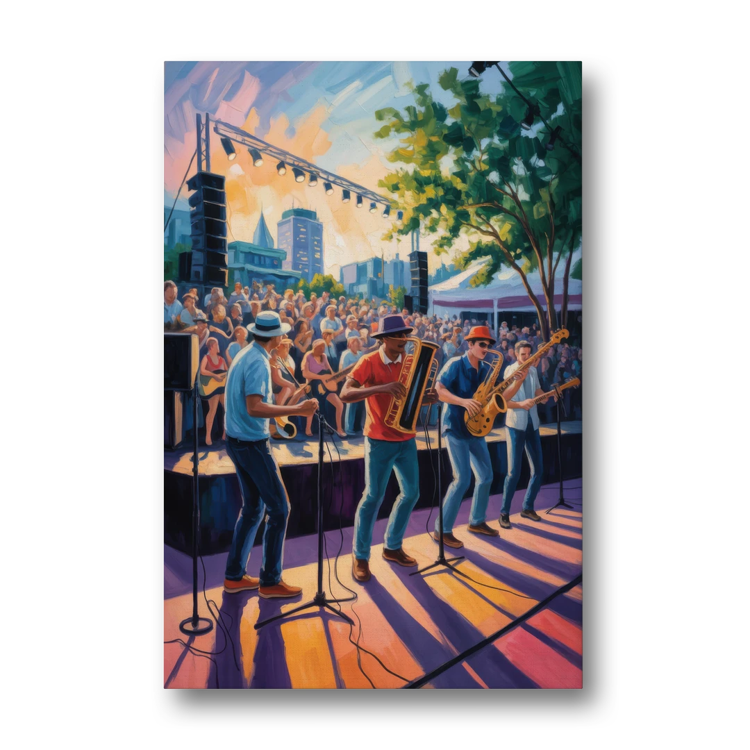 Montreal Jazz Festival Scene - Canvas Wall Art - Front