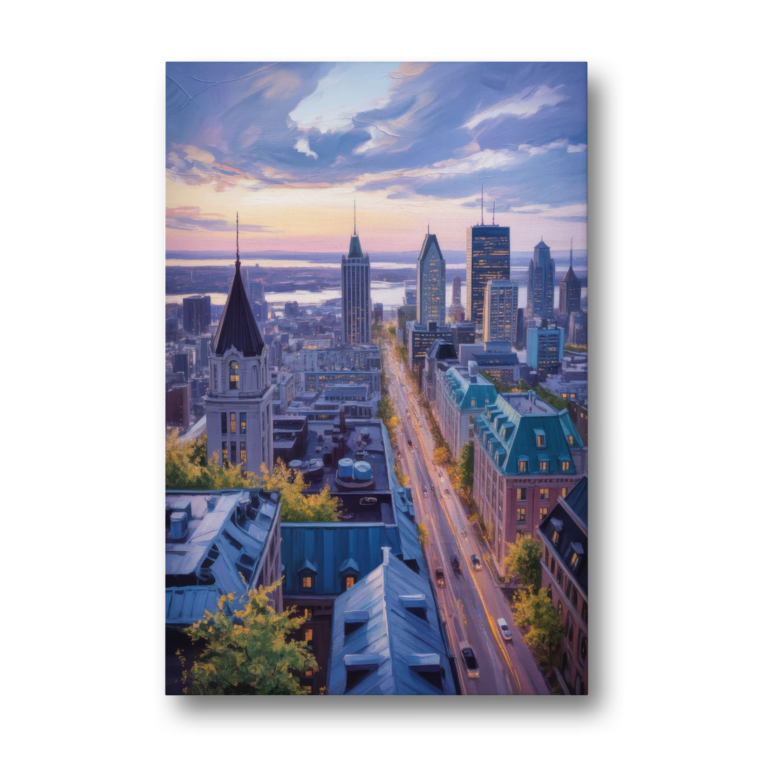 Montreal Rooftop View - Canvas Wall Art - Front