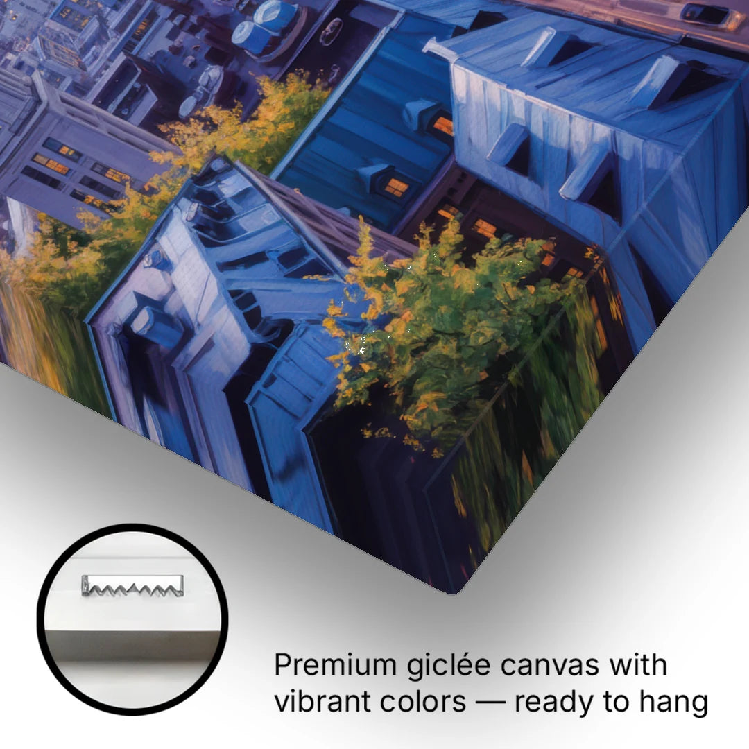 Montreal Rooftop View - Canvas Wall Art - Gallery Wrap Corner