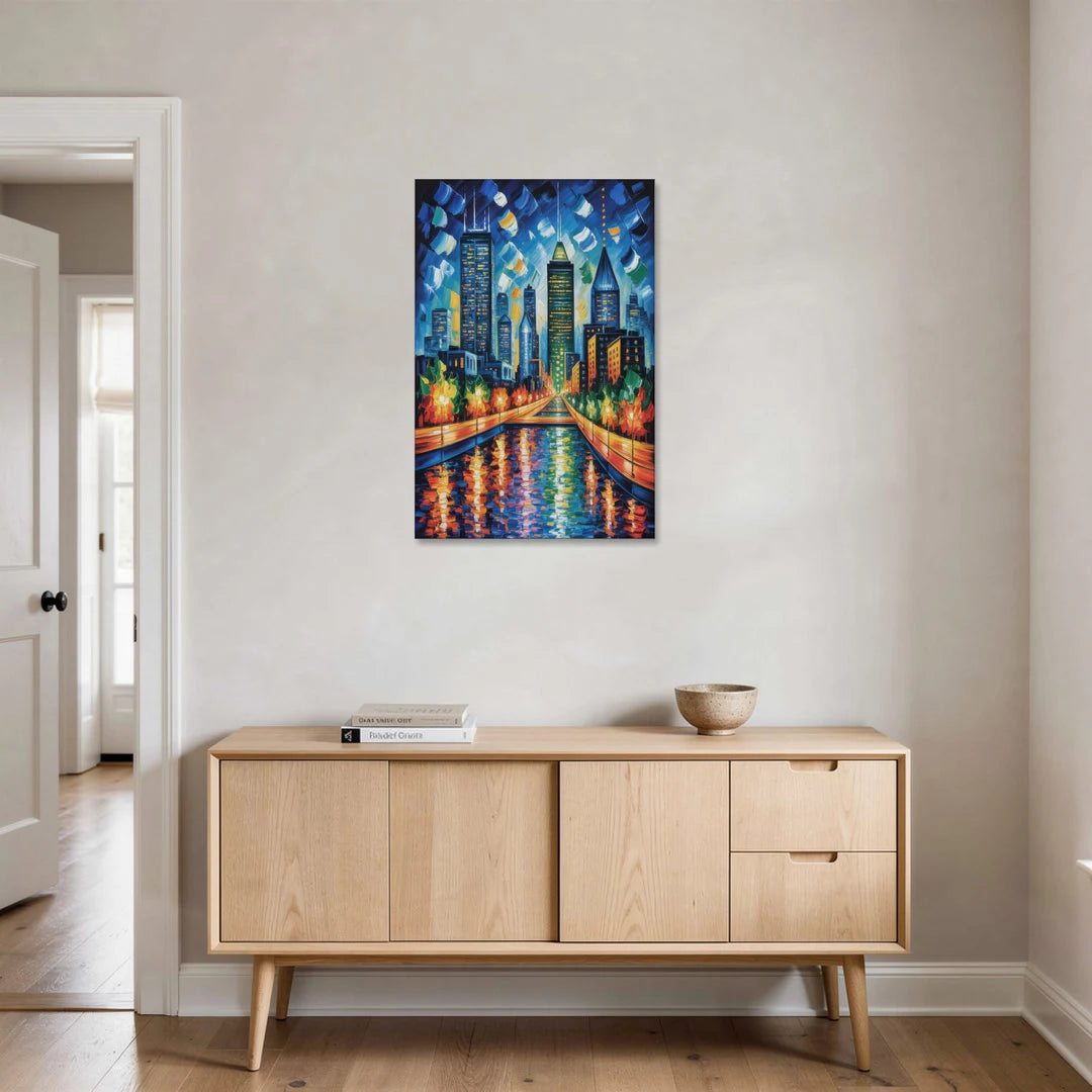Montreal Skyline at Night - Canvas Wall Art - Coffee Table - 24x36