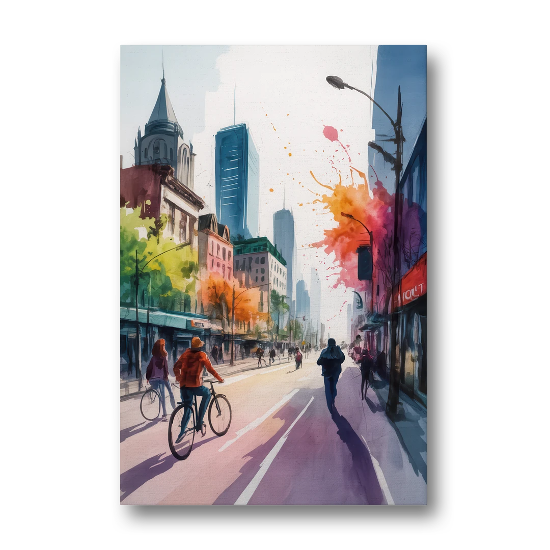 Montreal Street Life - Canvas Wall Art - Front