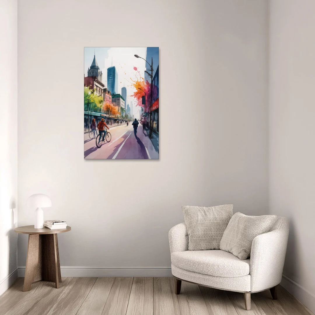 Montreal Street Life - Canvas Wall Art - Sofa - 24x36